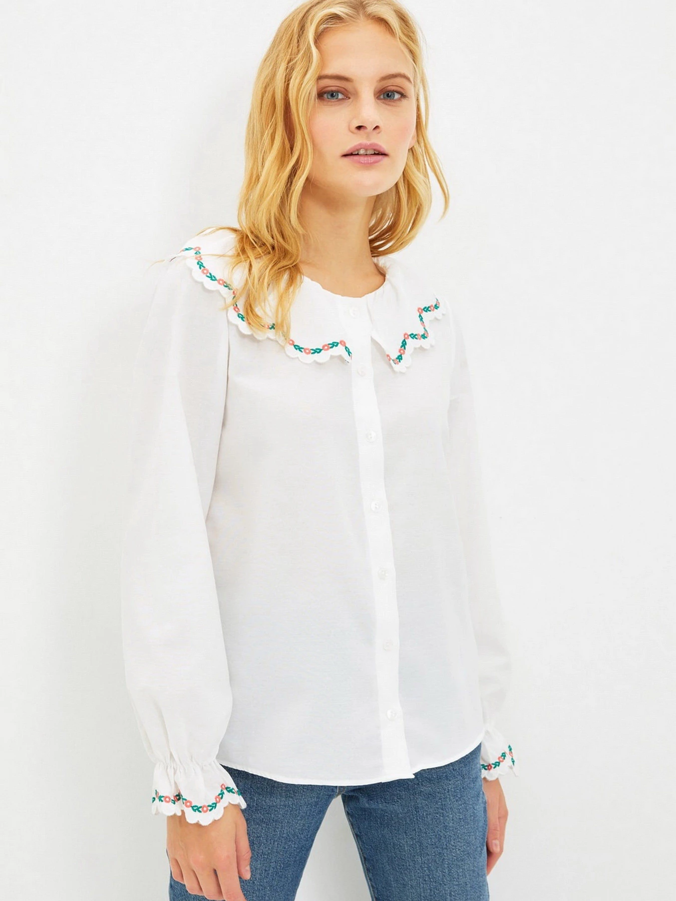 Рубашки Trendyol модель TWOAW22GO0527/Ekru Фото
