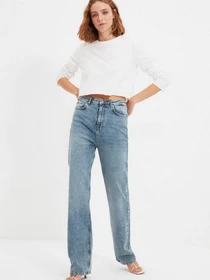 Джинсы Trendyol Wide Leg модель TWOAW22JE0907/Mavi Фото