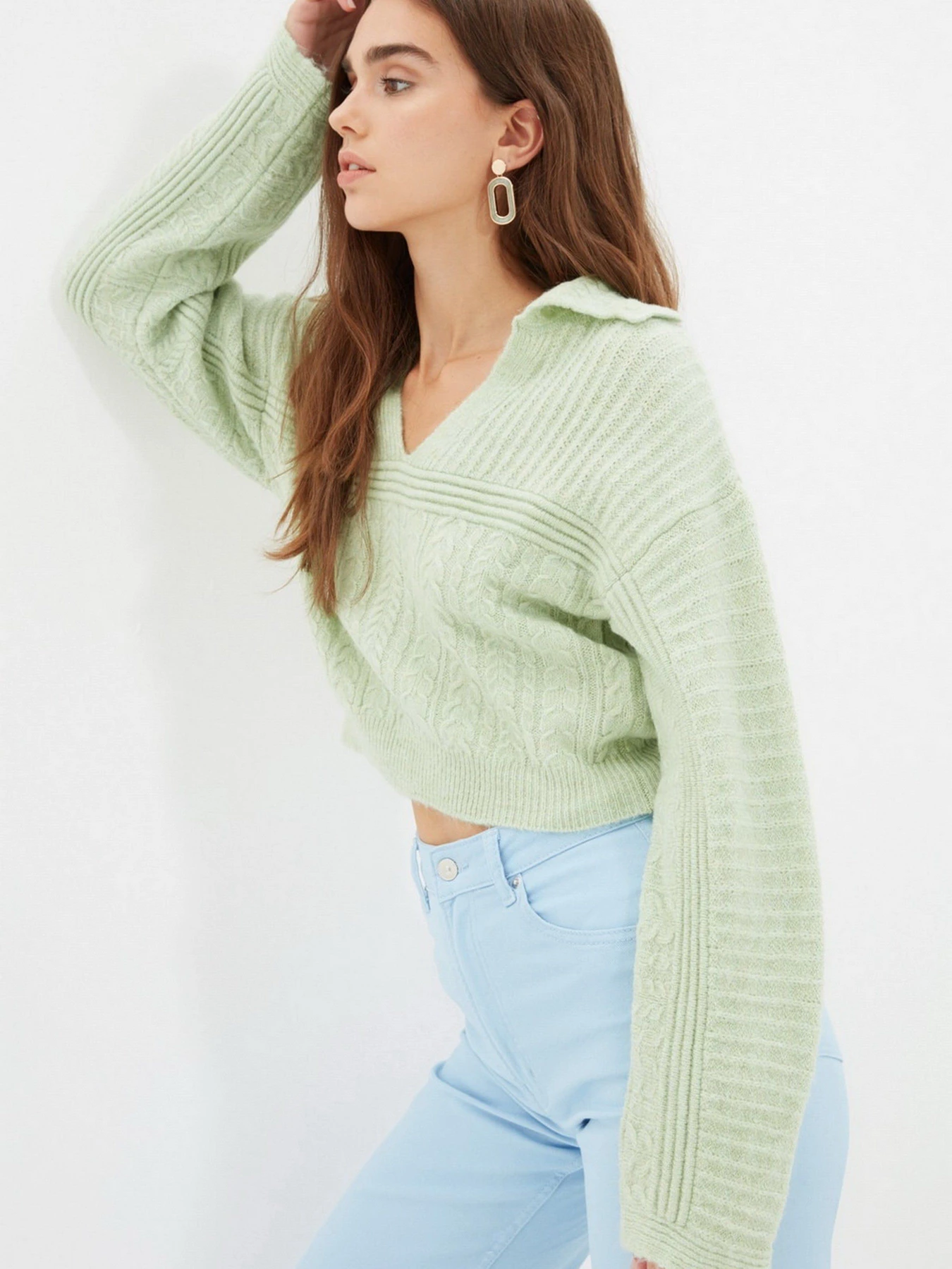 Свитры и кардиганы Trendyol модель TWOAW22KZ1084/Mint Свитры и кардиганы Trendyol модель TWOAW22KZ1084/Mint Фото