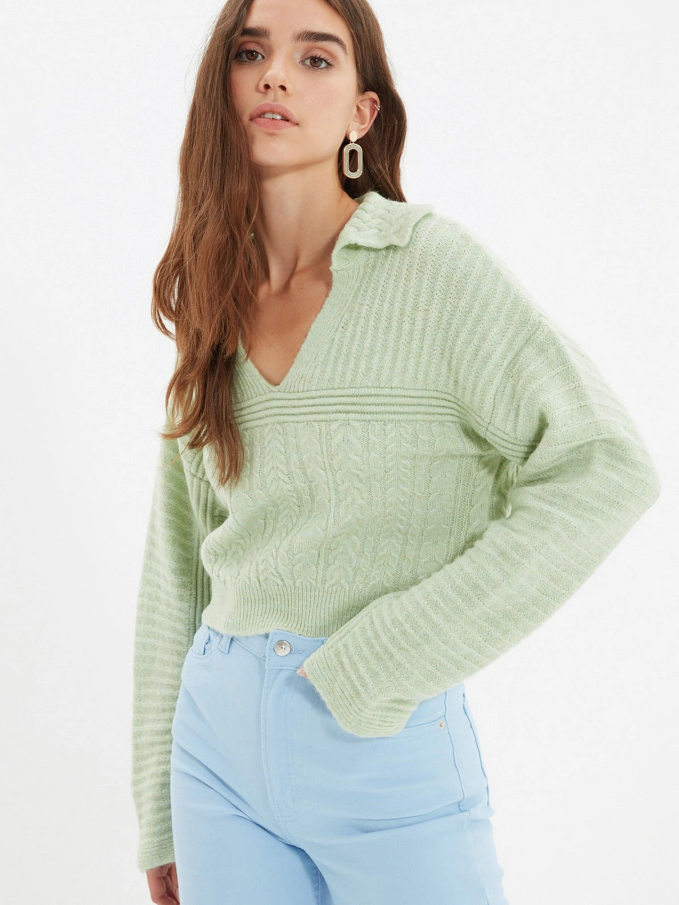 Свитры и кардиганы Trendyol модель TWOAW22KZ1084/Mint Свитры и кардиганы Trendyol модель TWOAW22KZ1084/Mint Фото