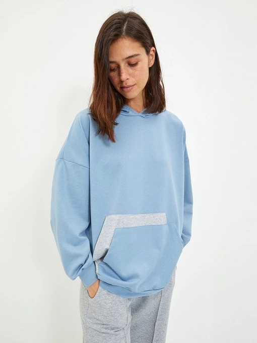 Худи и свитшоты Trendyol модель TWOAW22SW1393/Indigo Фото