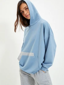 Худи и свитшоты Trendyol модель TWOAW22SW1393/Indigo Фото