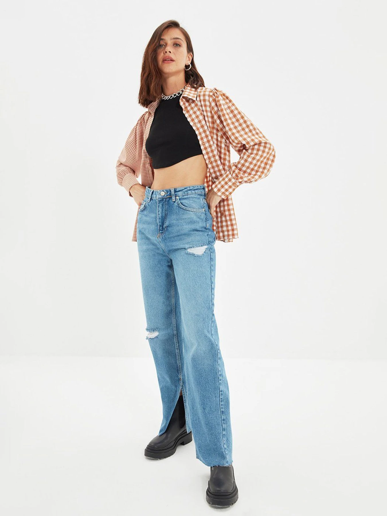 Джинси Trendyol Wide Leg модель TWOAW22JE0450/Mavi Джинси Trendyol Wide Leg модель TWOAW22JE0450/Mavi Фото