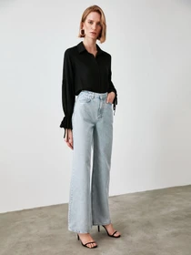 Джинси Trendyol Wide Leg модель TWOAW21JE0573/Gri Фото