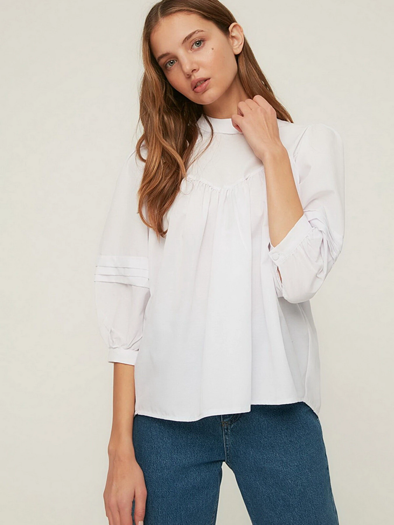 Рубашки Trendyol модель TWOSS22BZ0203/Ekru Рубашки Trendyol модель TWOSS22BZ0203/Ekru Фото