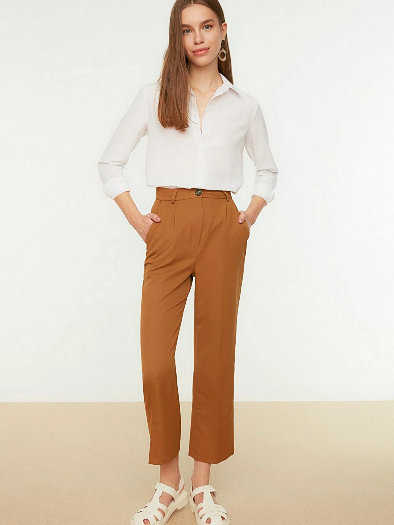 Рубашки Trendyol модель TWOSS22GO0072/Ekru Фото