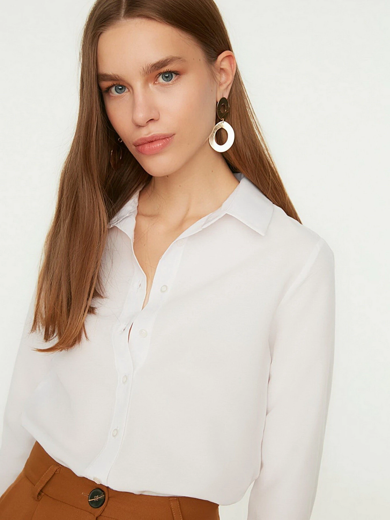 Рубашки Trendyol модель TWOSS22GO0072/Ekru Фото