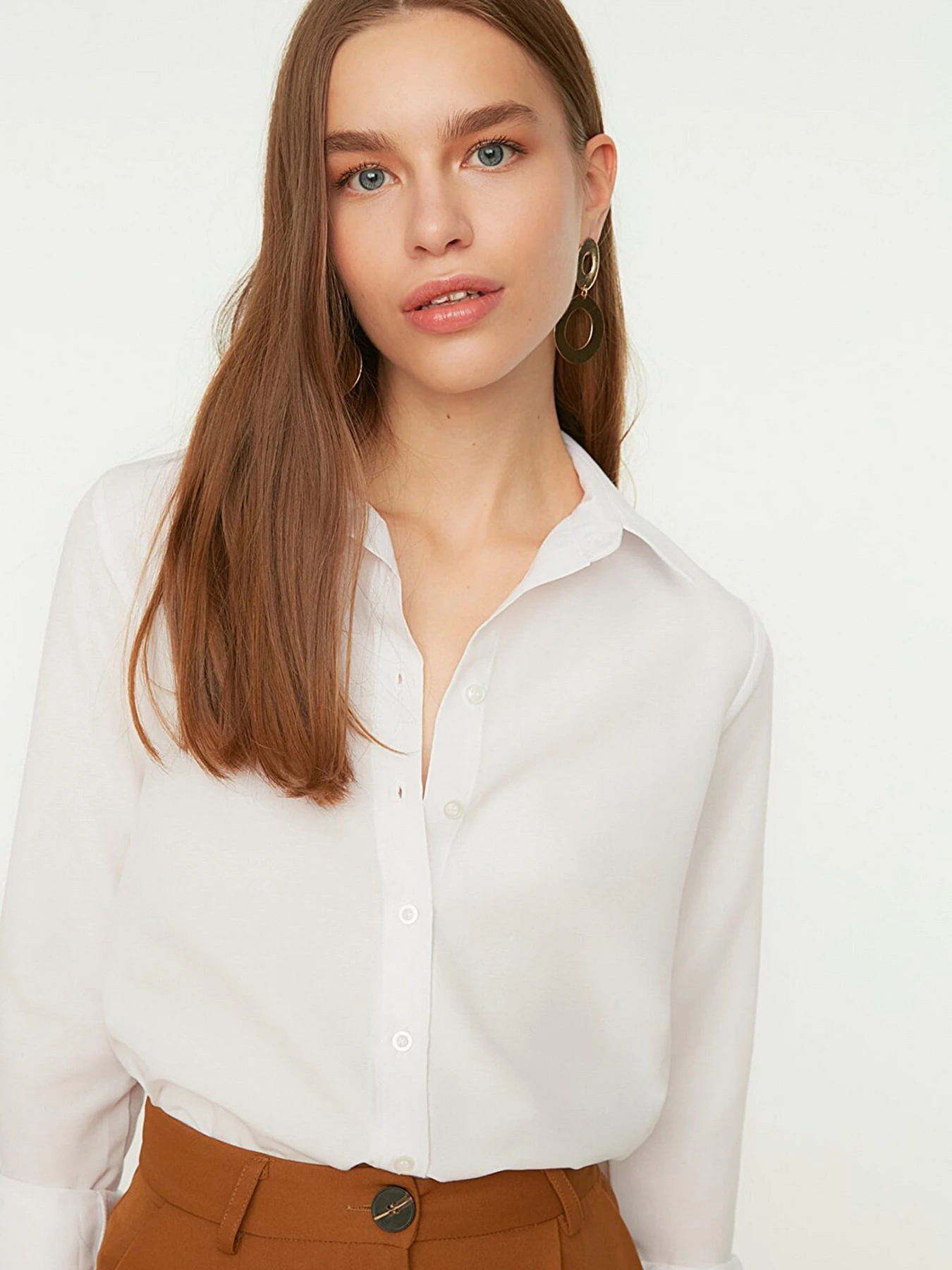 Рубашки Trendyol модель TWOSS22GO0072/Ekru Фото
