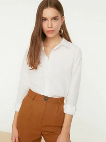 Рубашки Trendyol модель TWOSS22GO0072/Ekru Фото