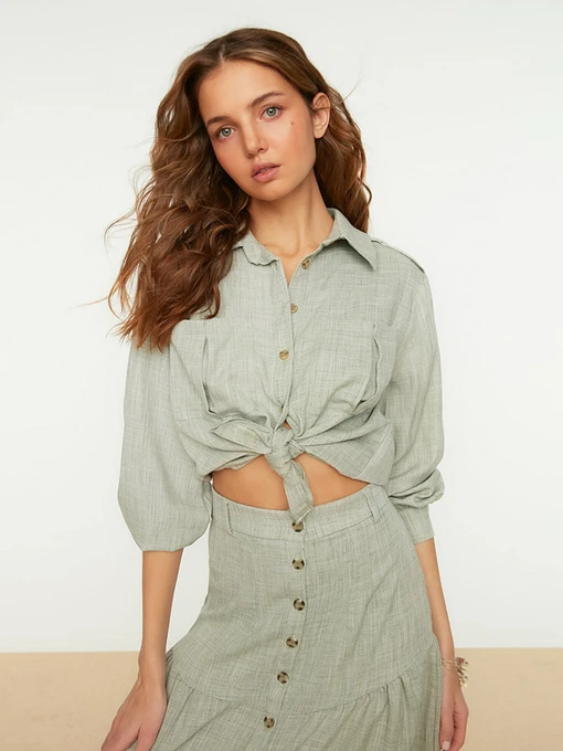 Рубашки Trendyol модель TWOSS22GO0195/Haki Фото