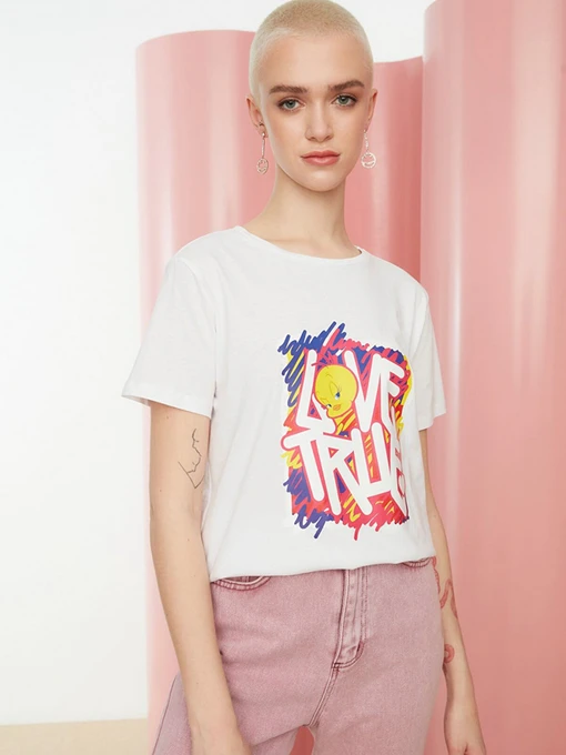 Футболки и поло Trendyol модель TWOSS22TS0049/Beyaz Фото
