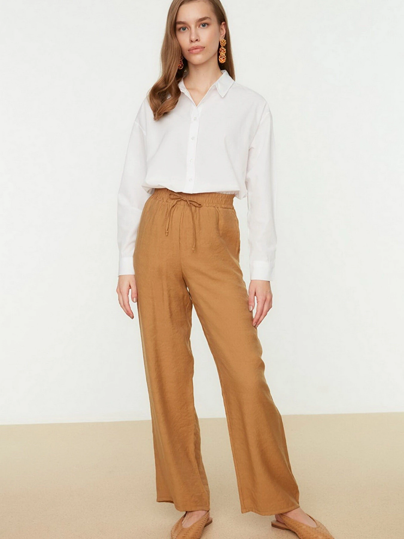 Брюки Trendyol модель TCTSS22PL0051/Camel Фото