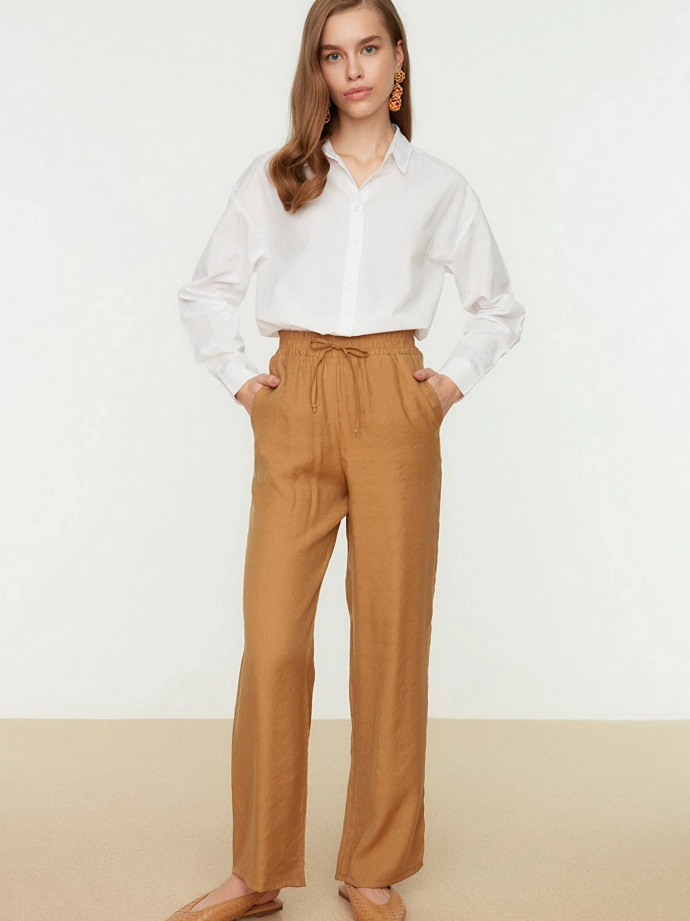 Брюки Trendyol модель TCTSS22PL0051/Camel Фото