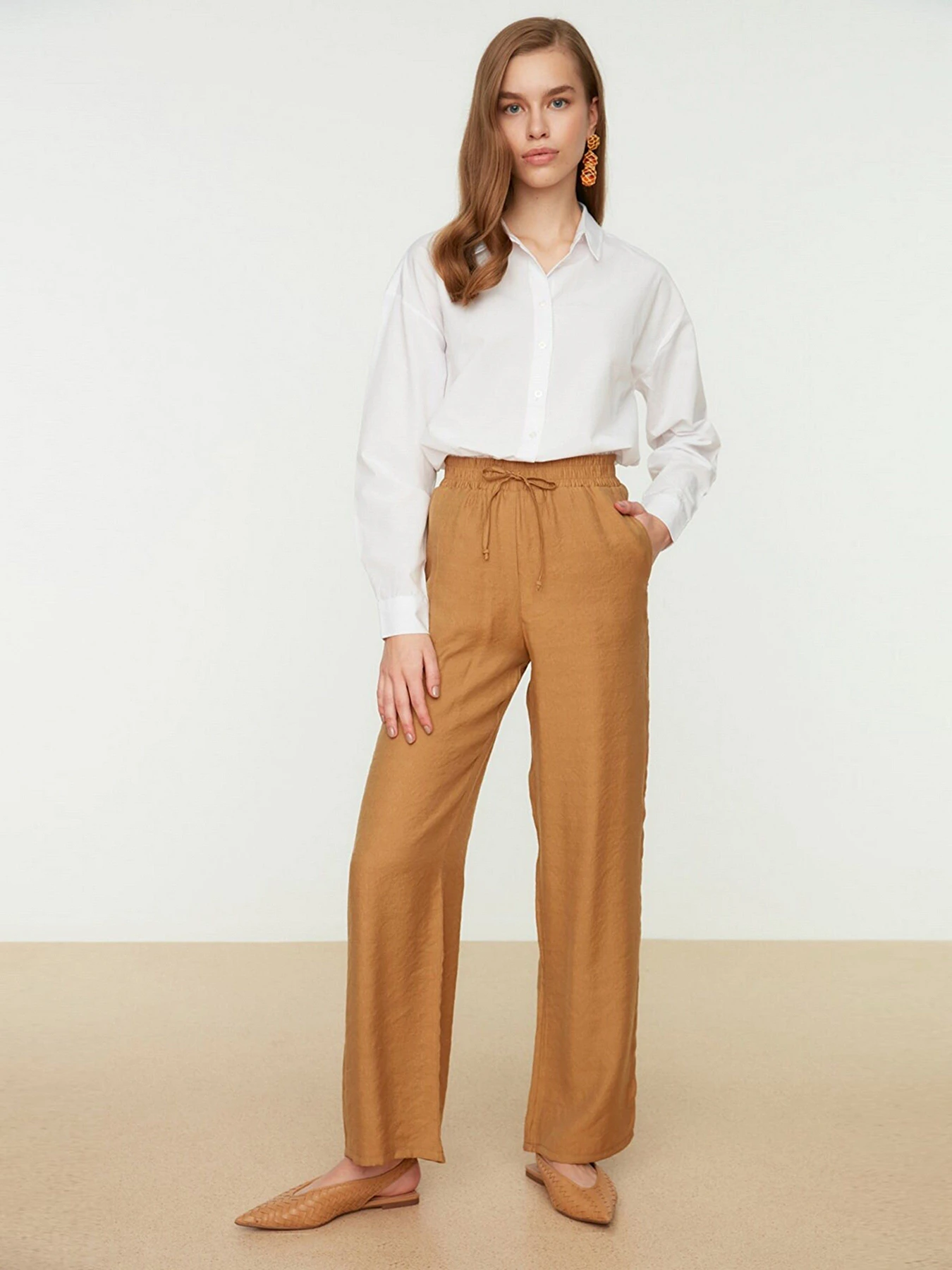 Брюки Trendyol модель TCTSS22PL0051/Camel Фото