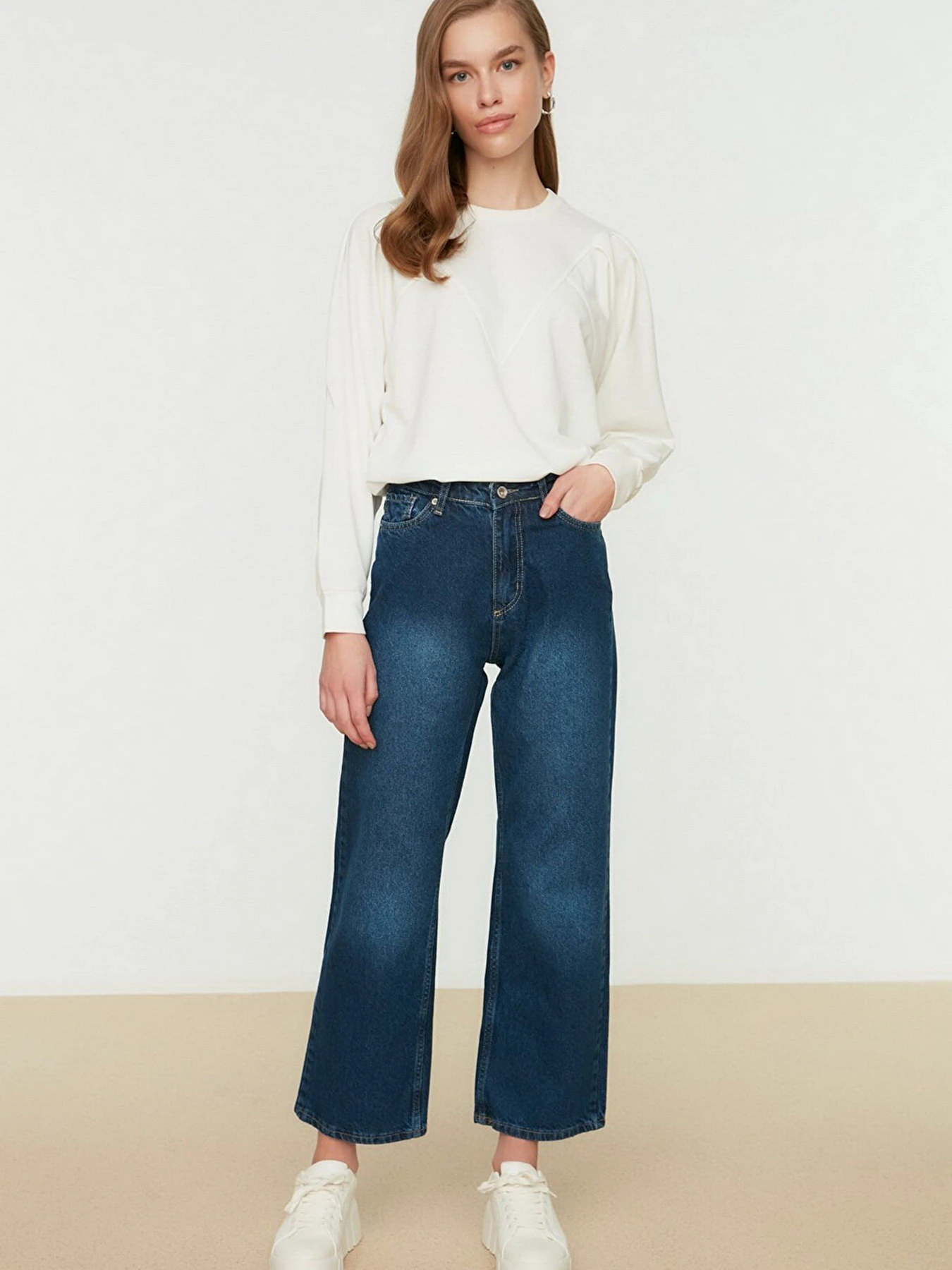 Джинси Trendyol Wide Leg модель TCTSS22JE0045/Indigo Фото