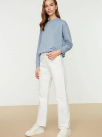 Джинси Trendyol Wide Leg модель TCTSS22JE0045/Beyaz Фото