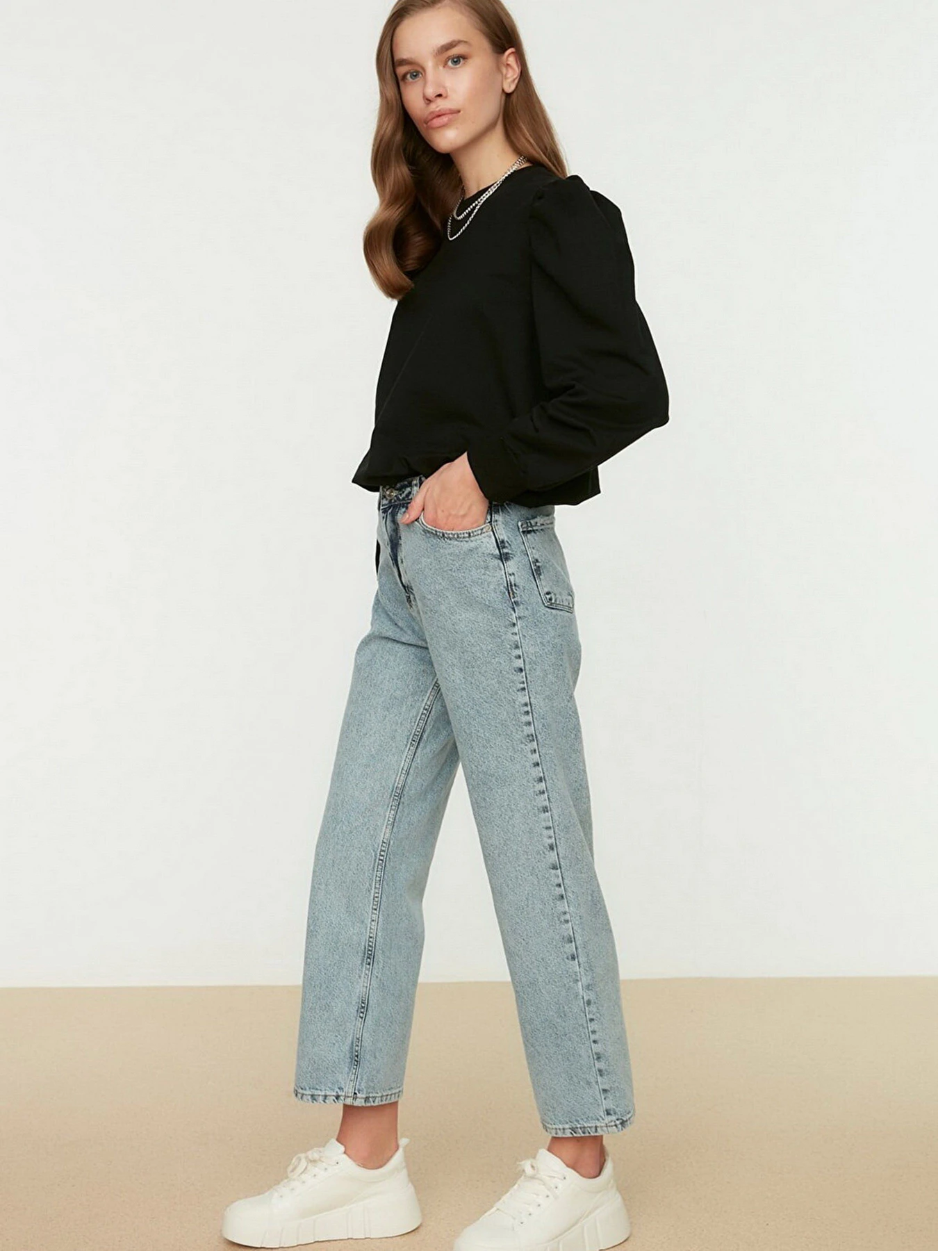Джинси Trendyol Wide Leg модель TCTSS22JE0045/Mavi Джинси Trendyol Wide Leg модель TCTSS22JE0045/Mavi Фото