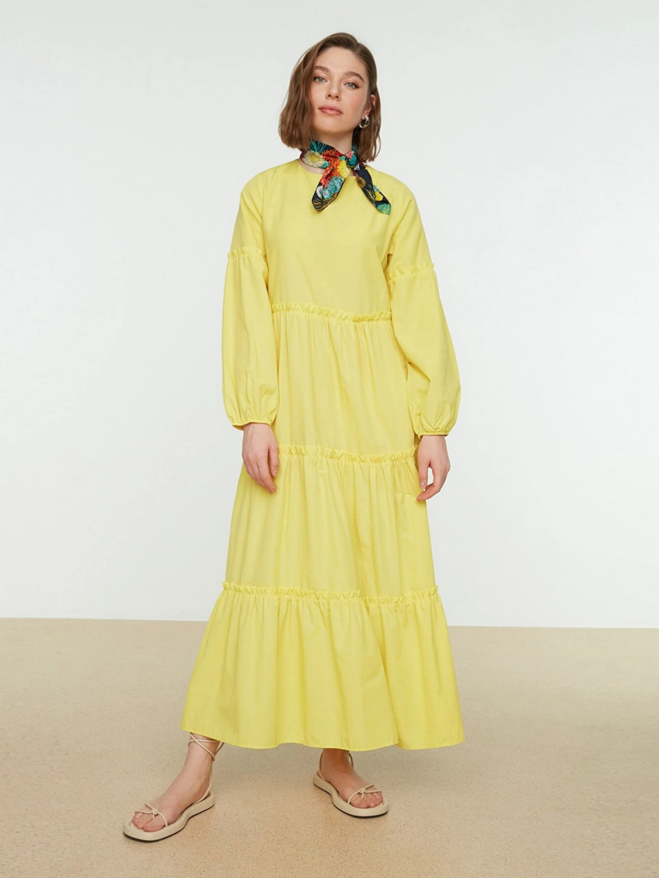 Платья Trendyol модель TCTSS22EB0098/Hardal Платья Trendyol модель TCTSS22EB0098/Hardal Фото