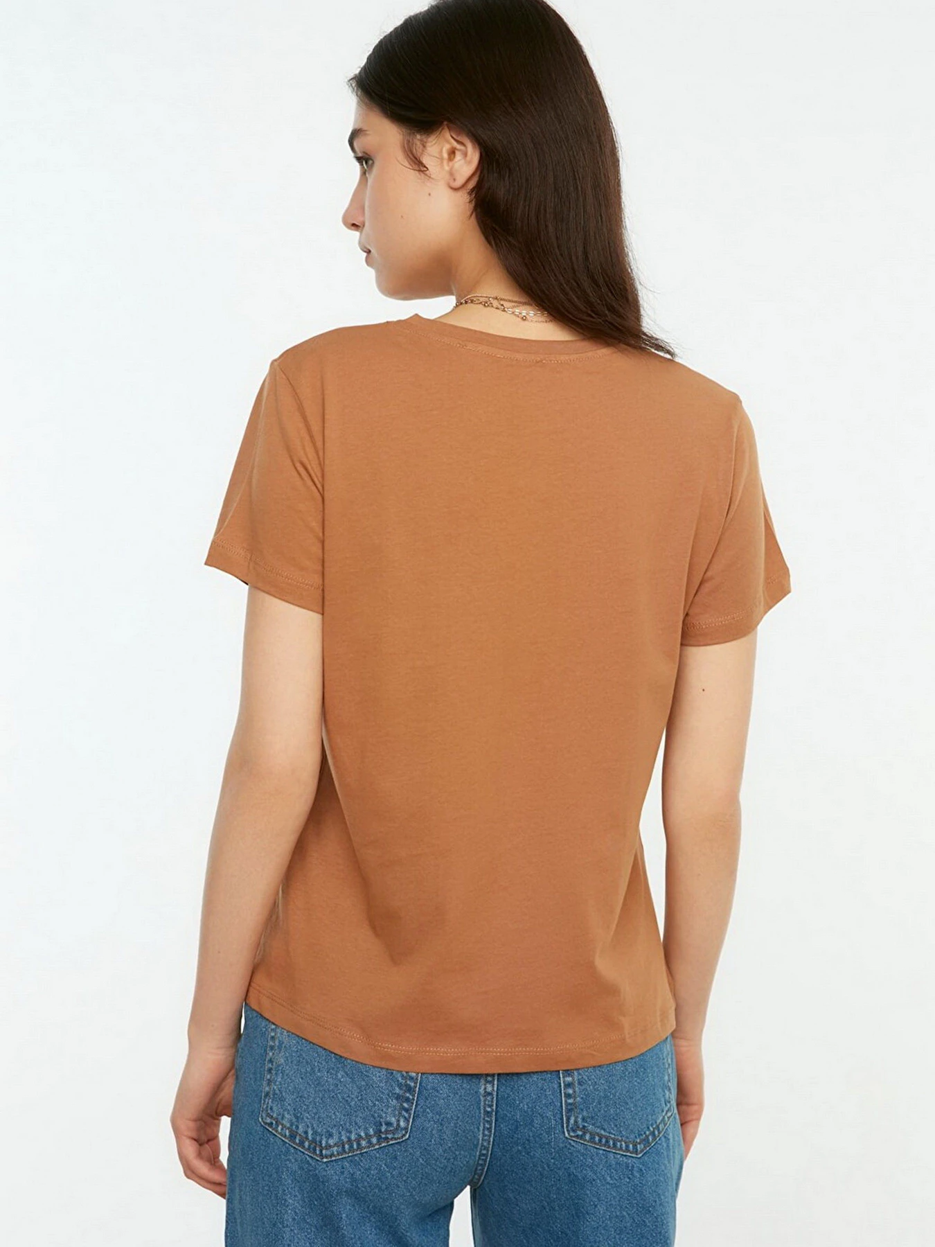 Футболки и поло Trendyol модель TWOSS20TS0141/Camel-Beyaz Футболки и поло Trendyol модель TWOSS20TS0141/Camel-Beyaz Фото