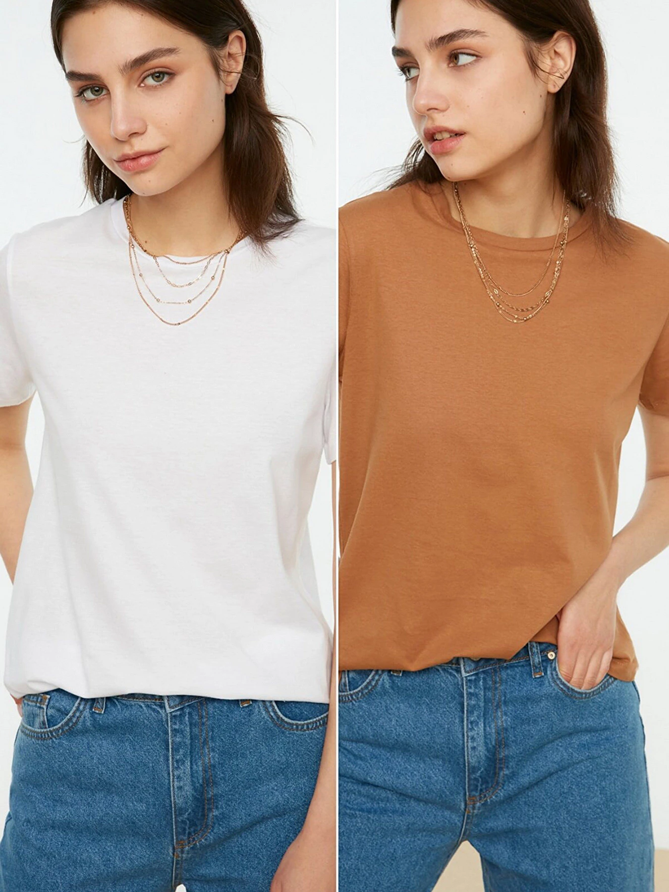 Футболки и поло Trendyol модель TWOSS20TS0141/Camel-Beyaz Футболки и поло Trendyol модель TWOSS20TS0141/Camel-Beyaz Фото