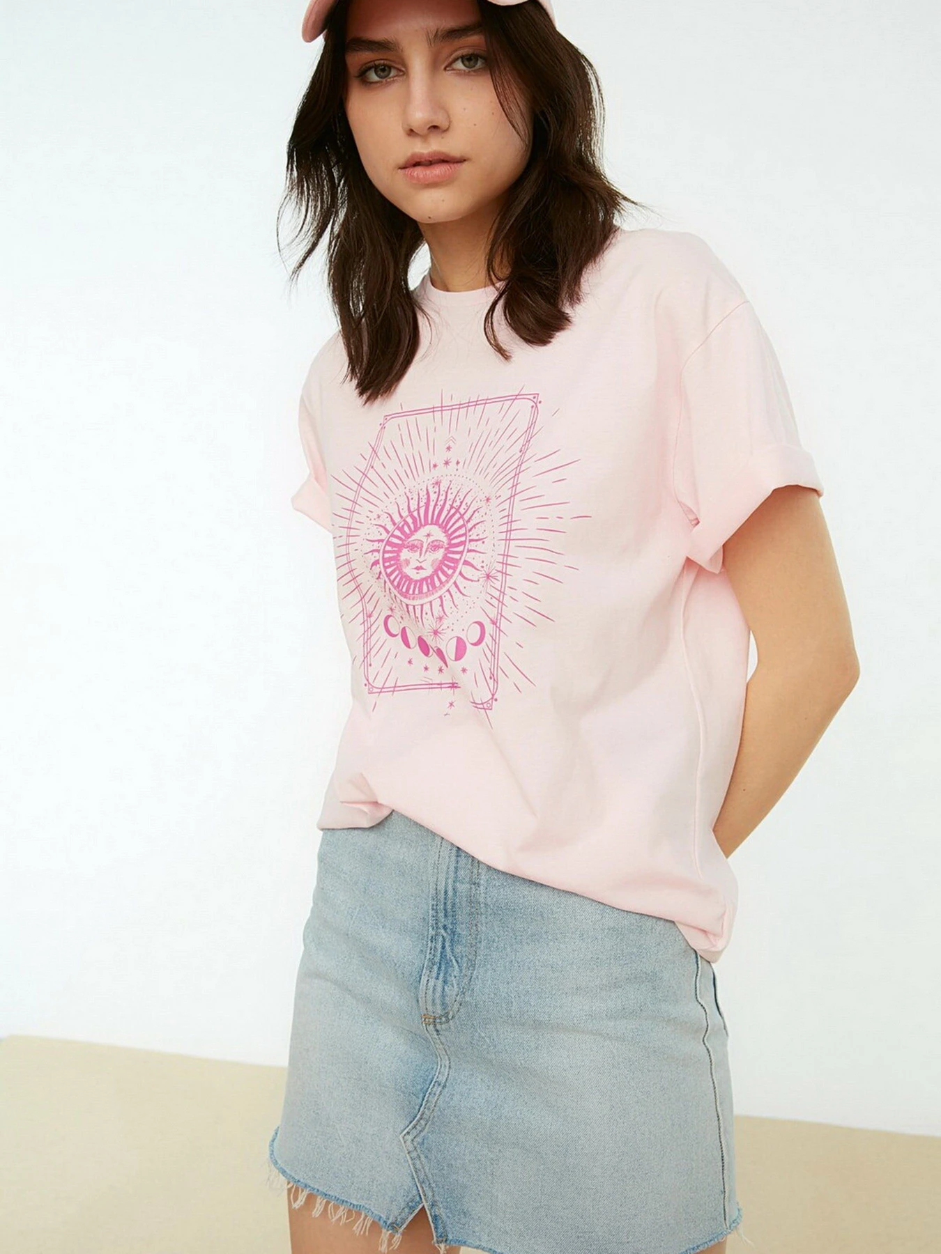 Футболки и поло Trendyol модель TWOSS20TS0247/Pembe Футболки и поло Trendyol модель TWOSS20TS0247/Pembe Фото