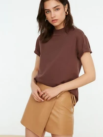Футболки и поло Trendyol модель TWOSS20TS1500/Kahverengi-Bej Фото