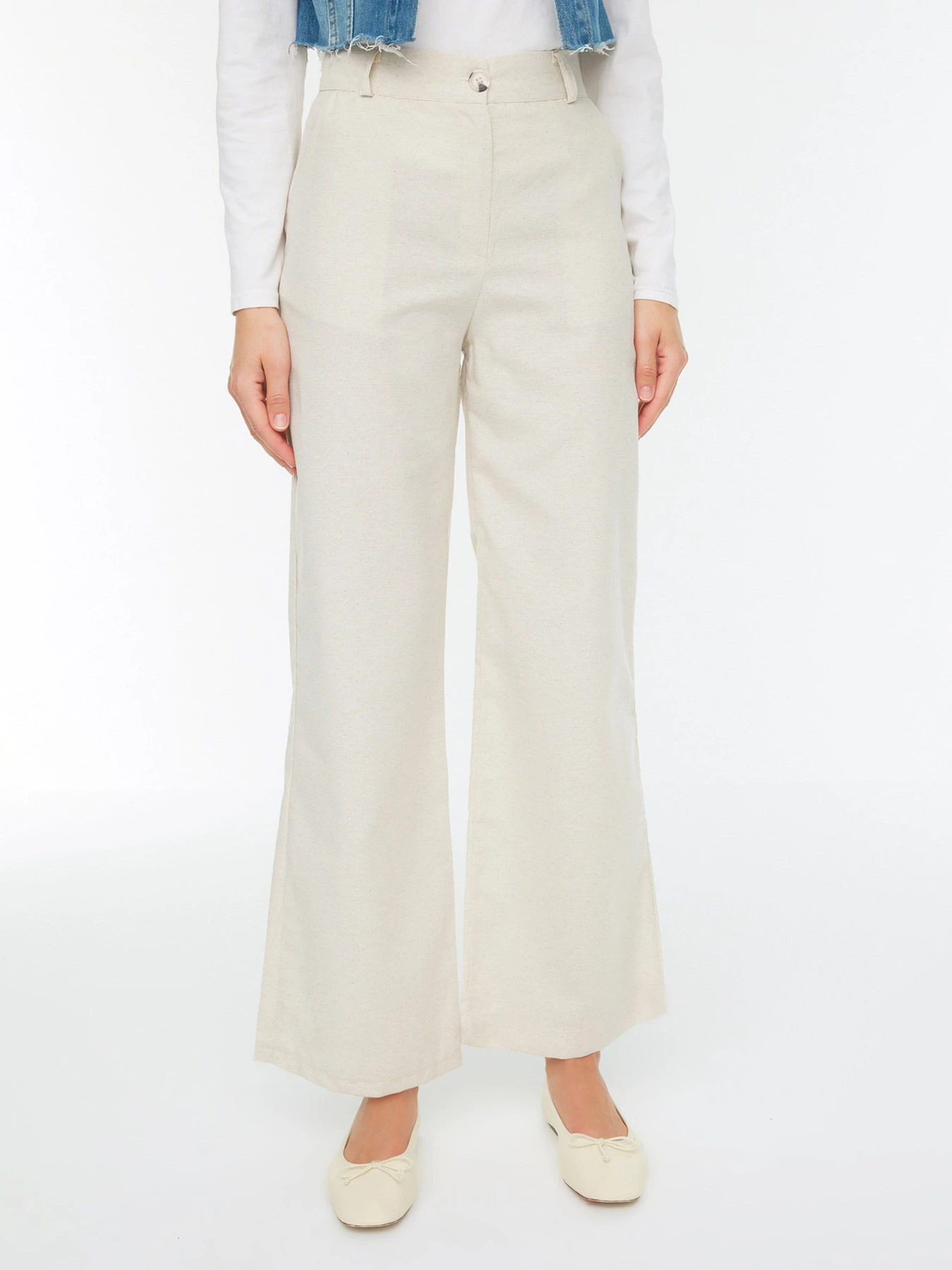 Штани Trendyol модель TCTSS22TP00005/Bej Фото