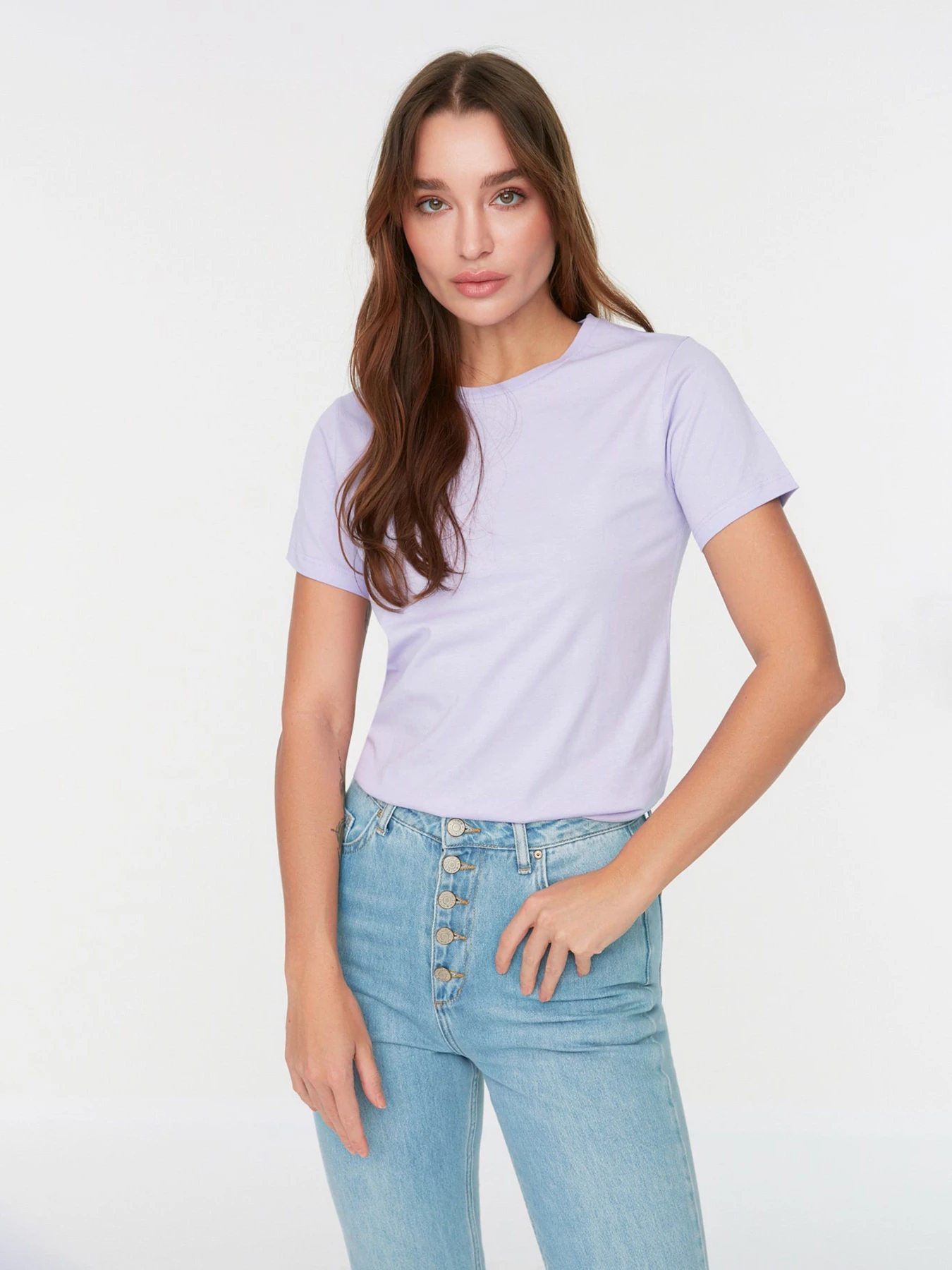 Футболки и поло Trendyol модель TWOSS20TS0133/Lila Футболки и поло Trendyol модель TWOSS20TS0133/Lila Фото