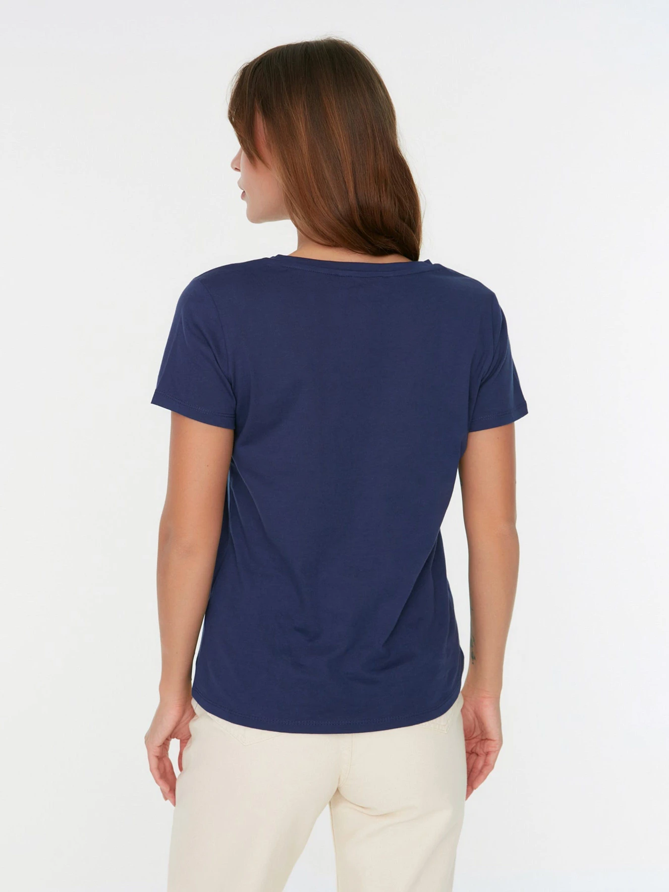 Футболки и поло Trendyol модель TWOSS20TS0142/Lacivert-Lila Футболки и поло Trendyol модель TWOSS20TS0142/Lacivert-Lila Фото