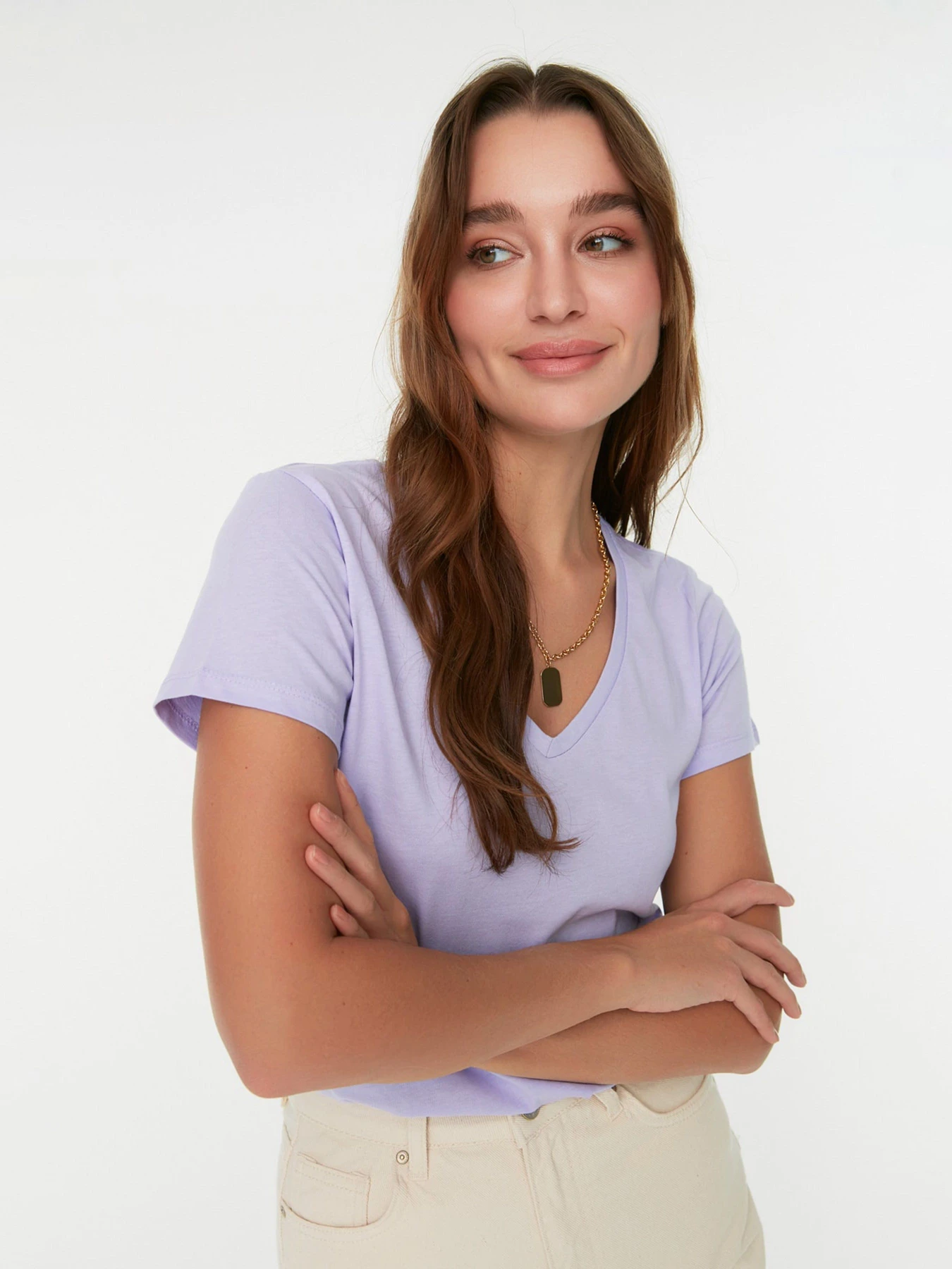 Футболки и поло Trendyol модель TWOSS20TS0142/Lacivert-Lila Футболки и поло Trendyol модель TWOSS20TS0142/Lacivert-Lila Фото