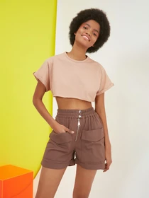 Шорты Trendyol модель TWOSS21SR0073/Kahverengi Фото