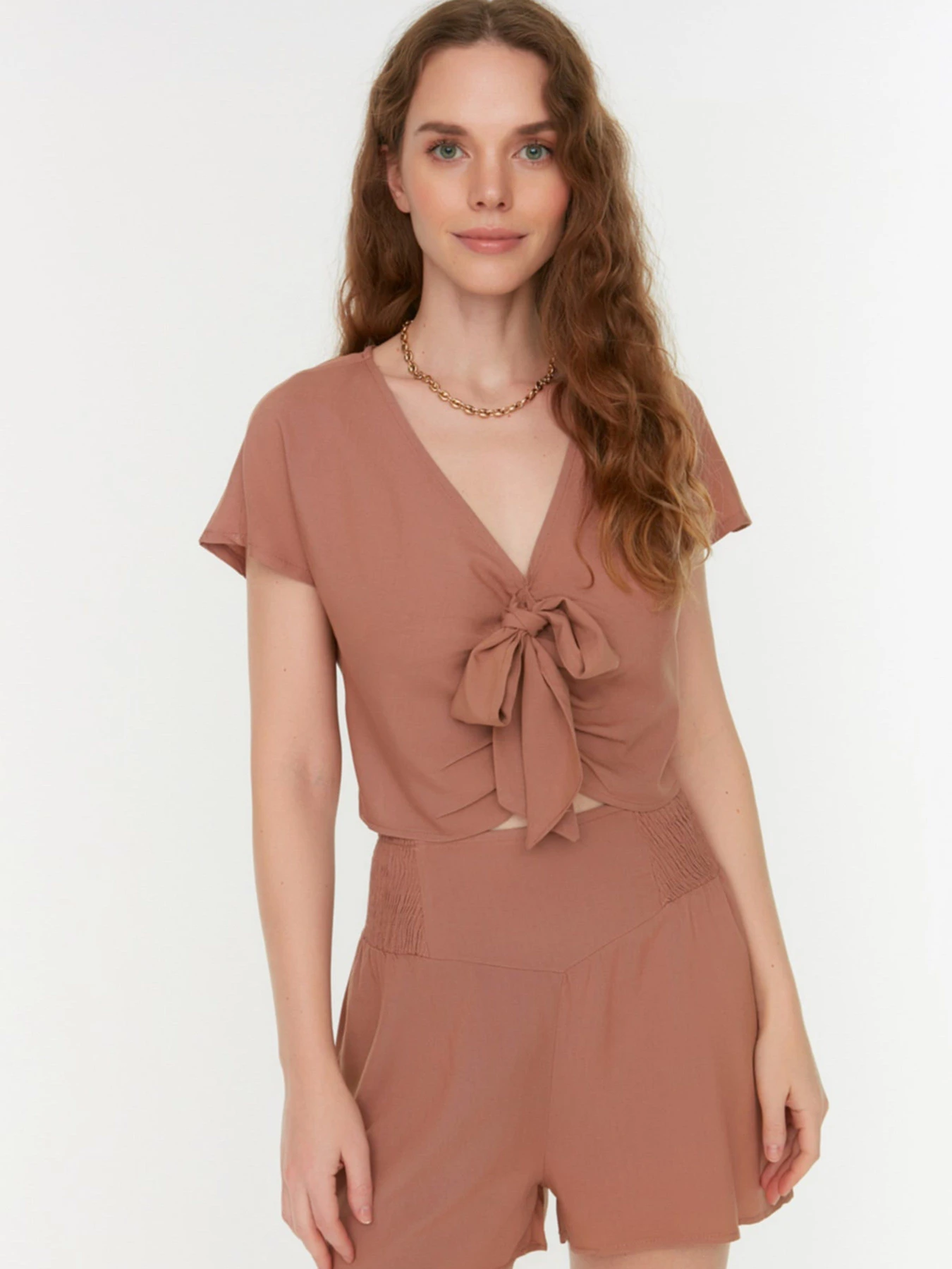 Рубашки Trendyol модель TWOSS22BZ0669/Kahverengi Фото