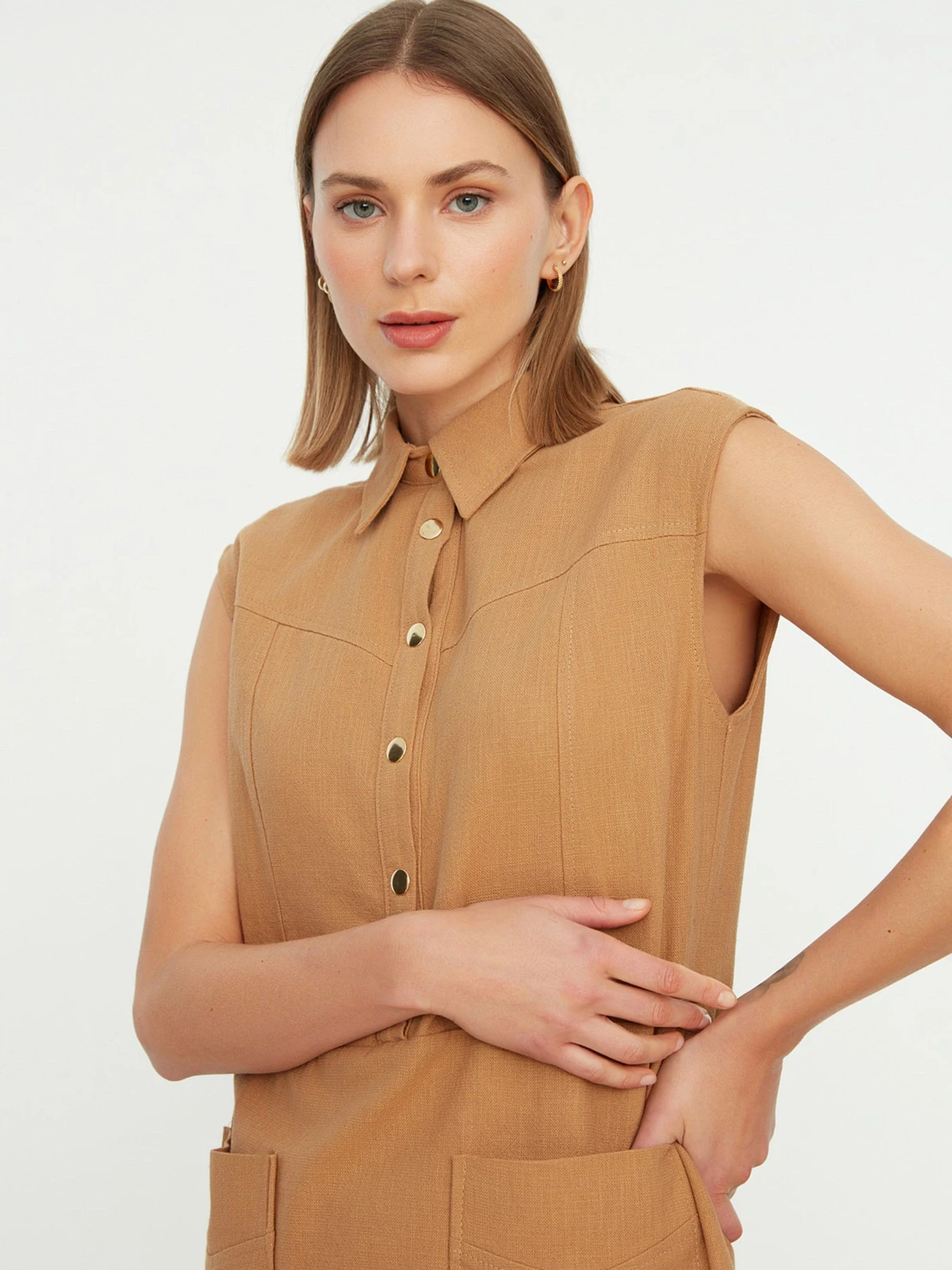Платья Trendyol модель TWOSS22EL1068/Camel Платья Trendyol модель TWOSS22EL1068/Camel Фото