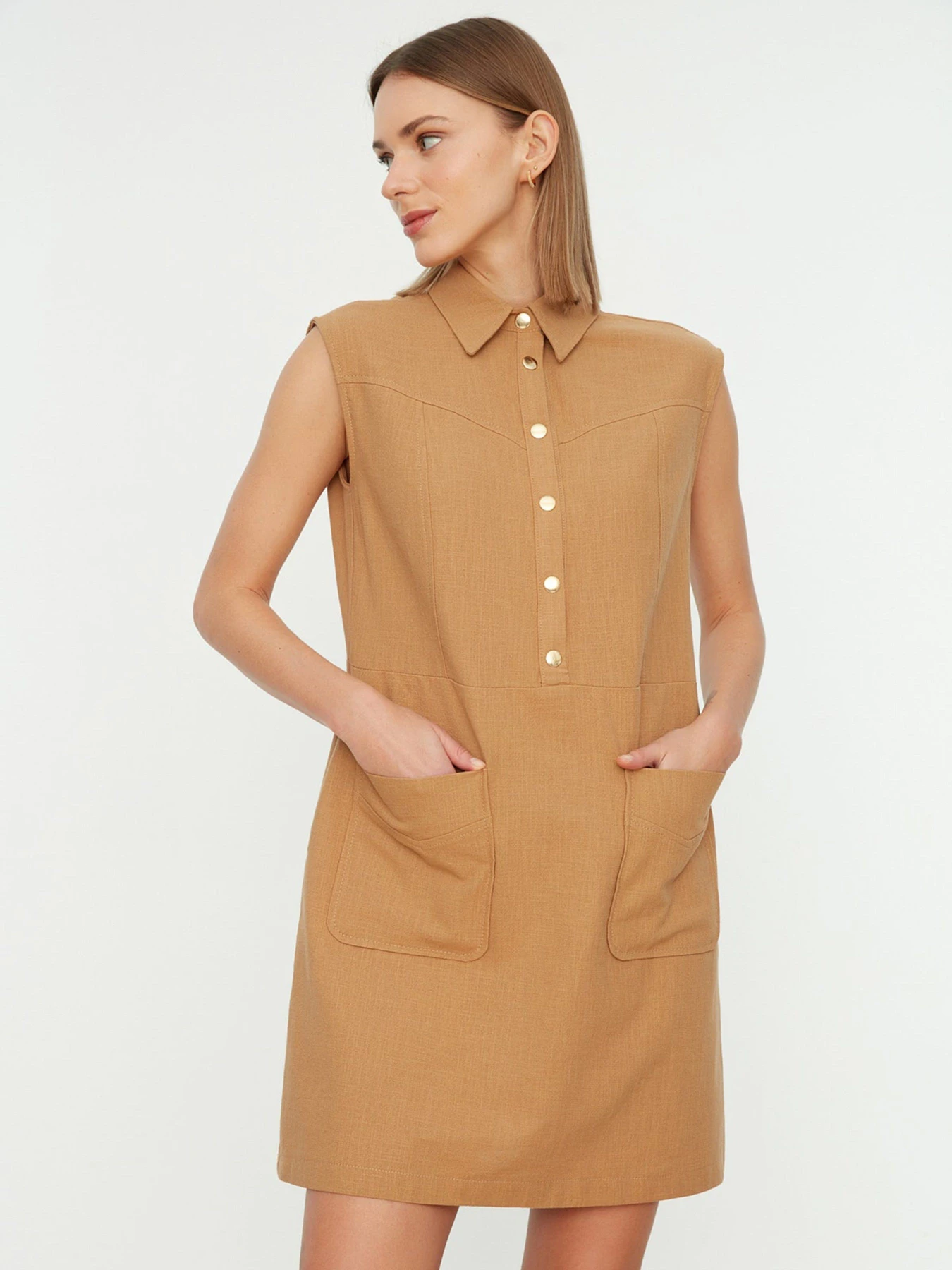 Платья Trendyol модель TWOSS22EL1068/Camel Платья Trendyol модель TWOSS22EL1068/Camel Фото