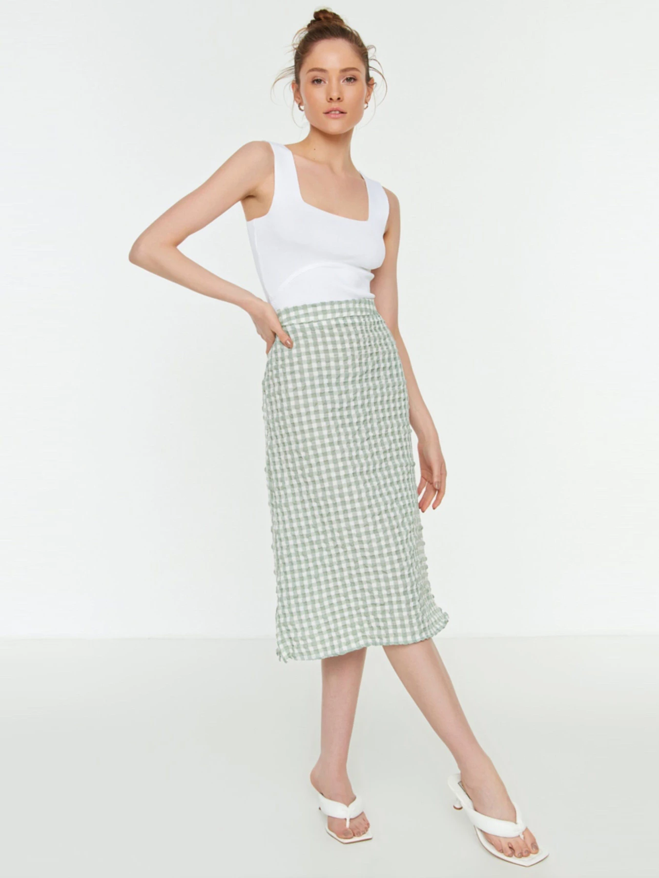 Юбки Trendyol модель TWOSS22ET0213/Haki Фото