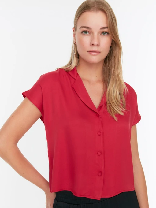 Рубашки Trendyol модель TWOSS22GO00091/Bordo Фото