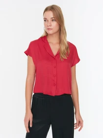 Рубашки Trendyol модель TWOSS22GO00091/Bordo Фото