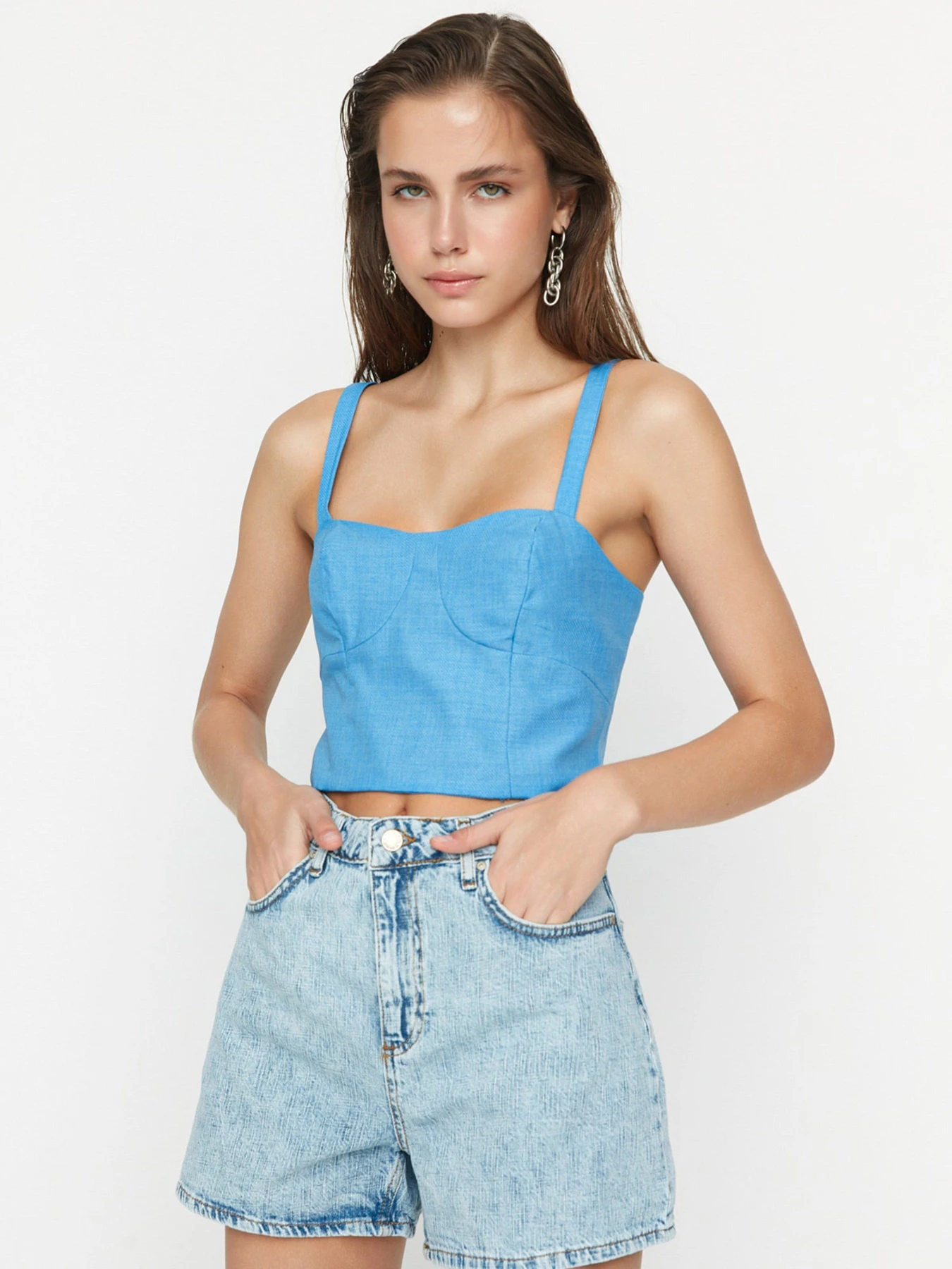 Шорты Trendyol модель TWOSS22SR00117/Mavi Фото