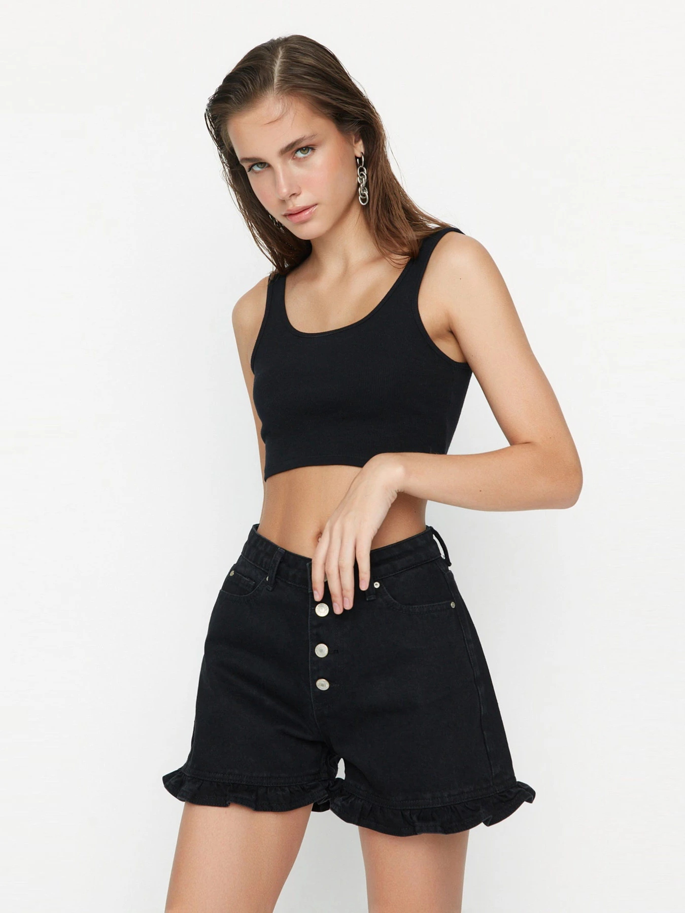 Шорты Trendyol модель TWOSS22SR00146/Siyah Фото