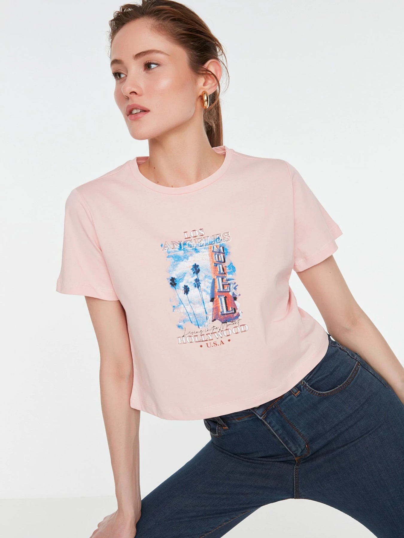Футболки и поло Trendyol модель TWOSS22TS1503/Pembe Футболки и поло Trendyol модель TWOSS22TS1503/Pembe Фото