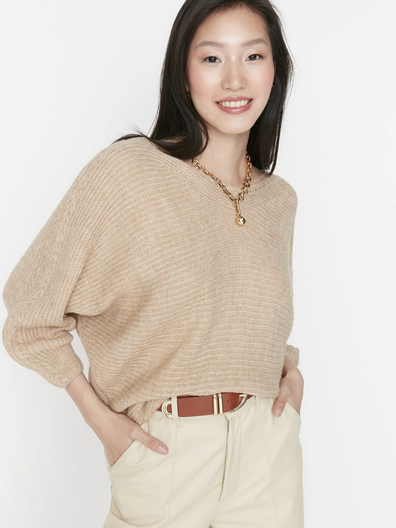 Свитры и кардиганы Trendyol модель TWOAW23KZ01572/Camel Фото