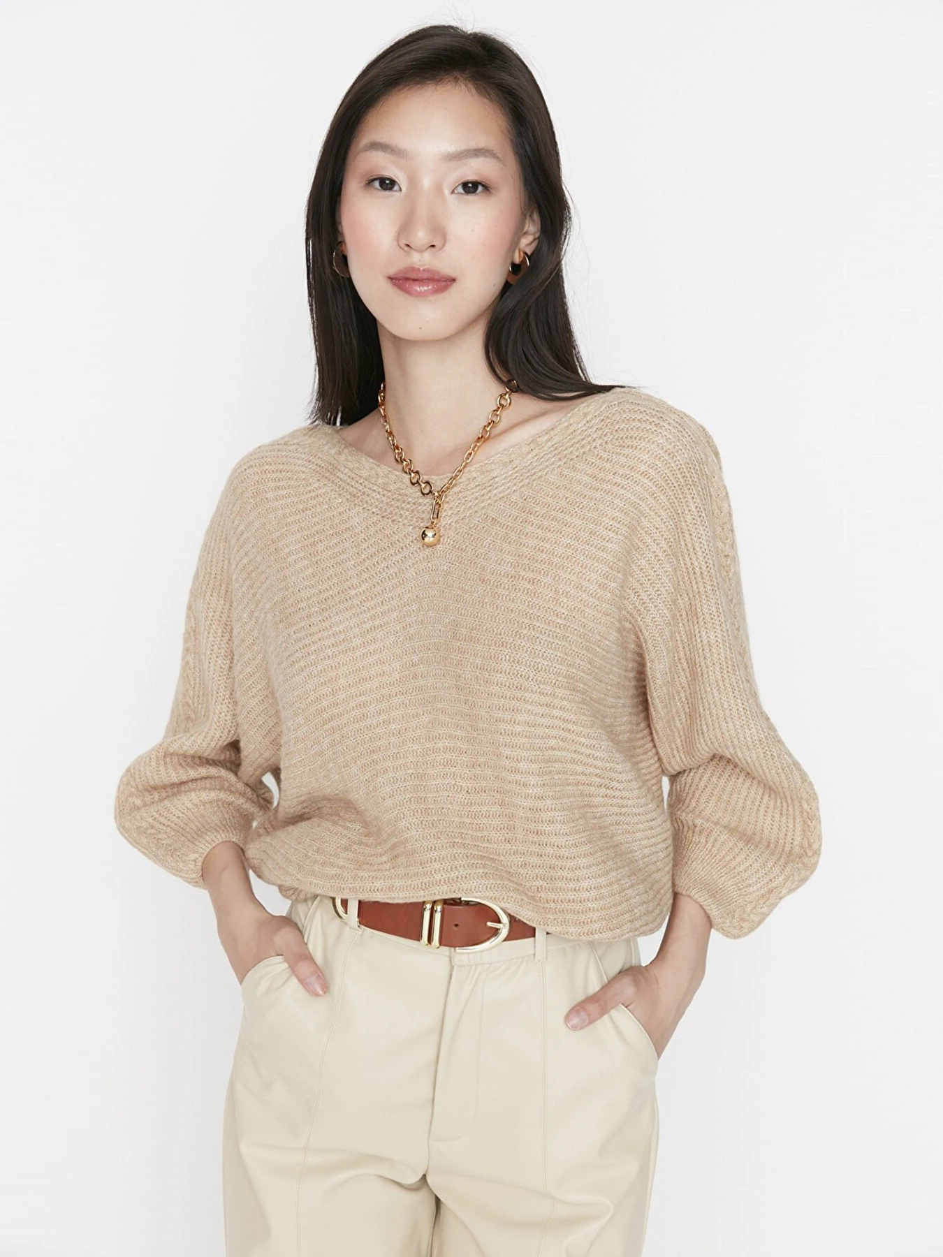 Свитры и кардиганы Trendyol модель TWOAW23KZ01572/Camel Фото