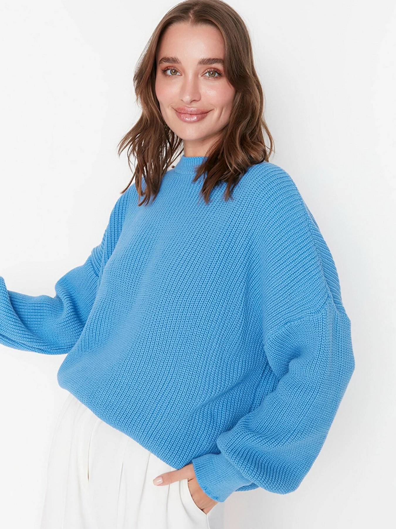 Свитры и кардиганы Trendyol модель TWOAW23KZ01448/Mavi Свитры и кардиганы Trendyol модель TWOAW23KZ01448/Mavi Фото