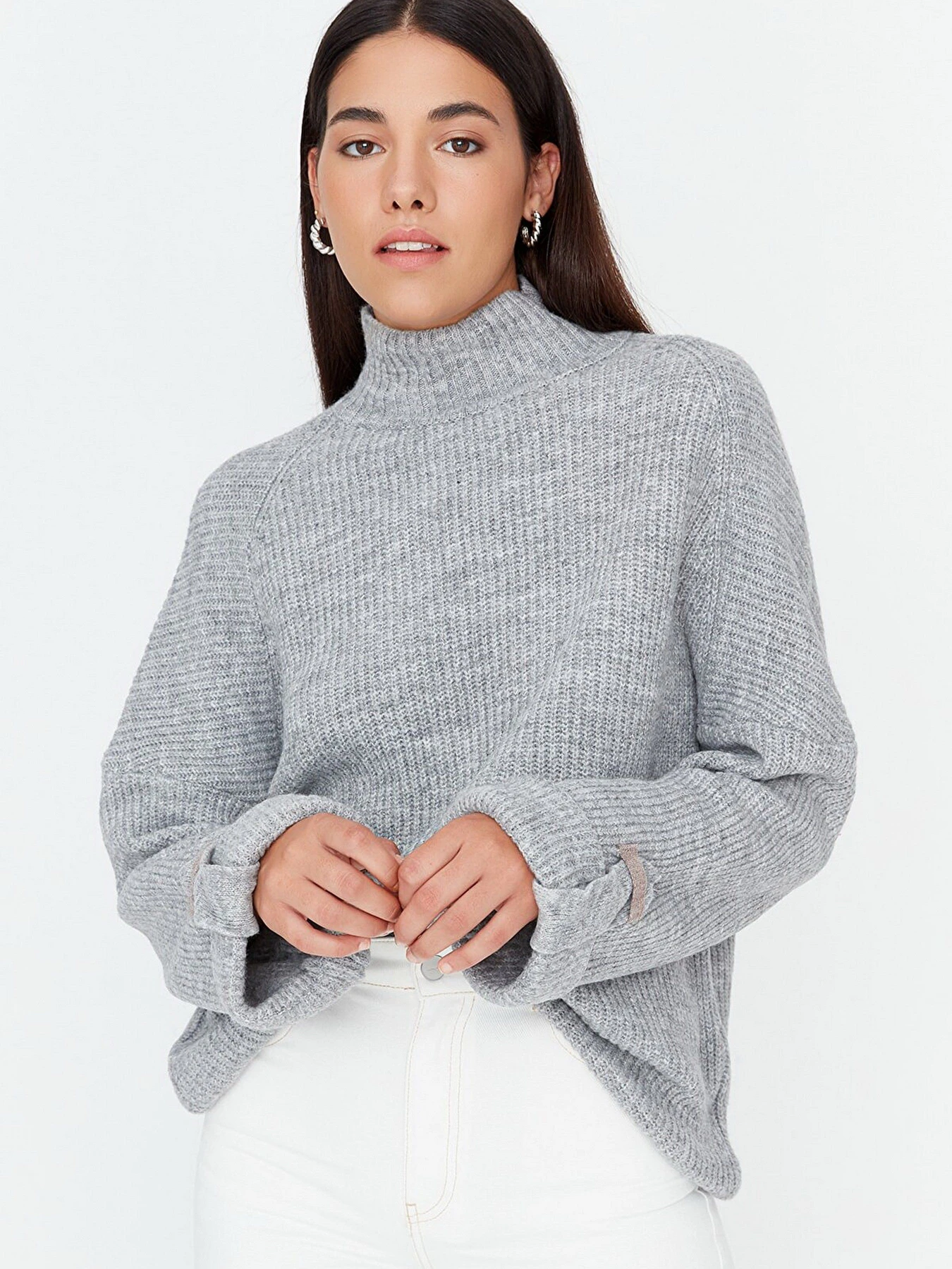 Свитры и кардиганы Trendyol модель TWOAW23KZ01390/Gri Фото