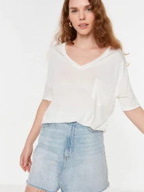 Футболки и поло Trendyol модель TWOSS22TS1805/Ekru Фото