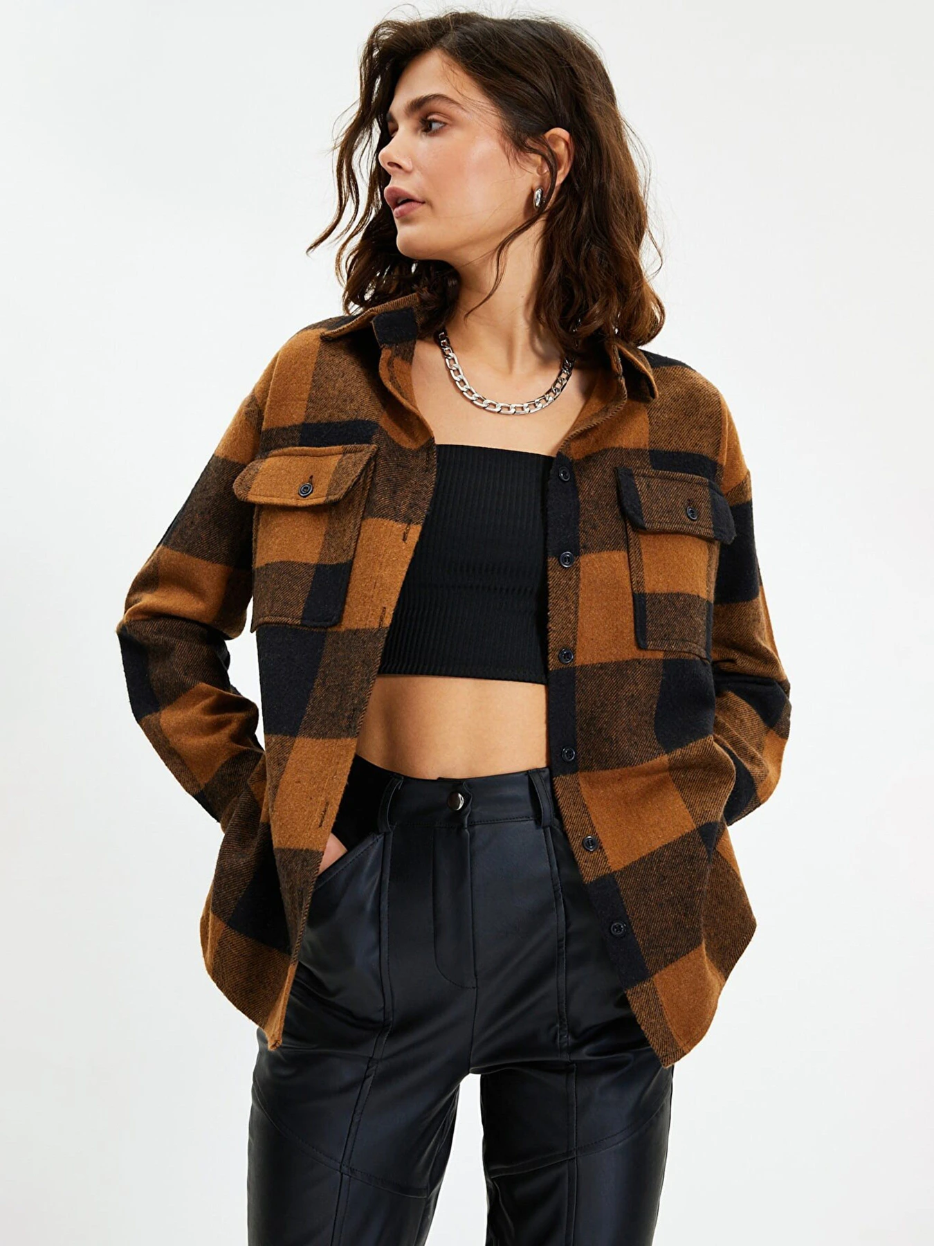 Рубашки Trendyol модель TWOAW22GO0595/Camel Рубашки Trendyol модель TWOAW22GO0595/Camel Фото