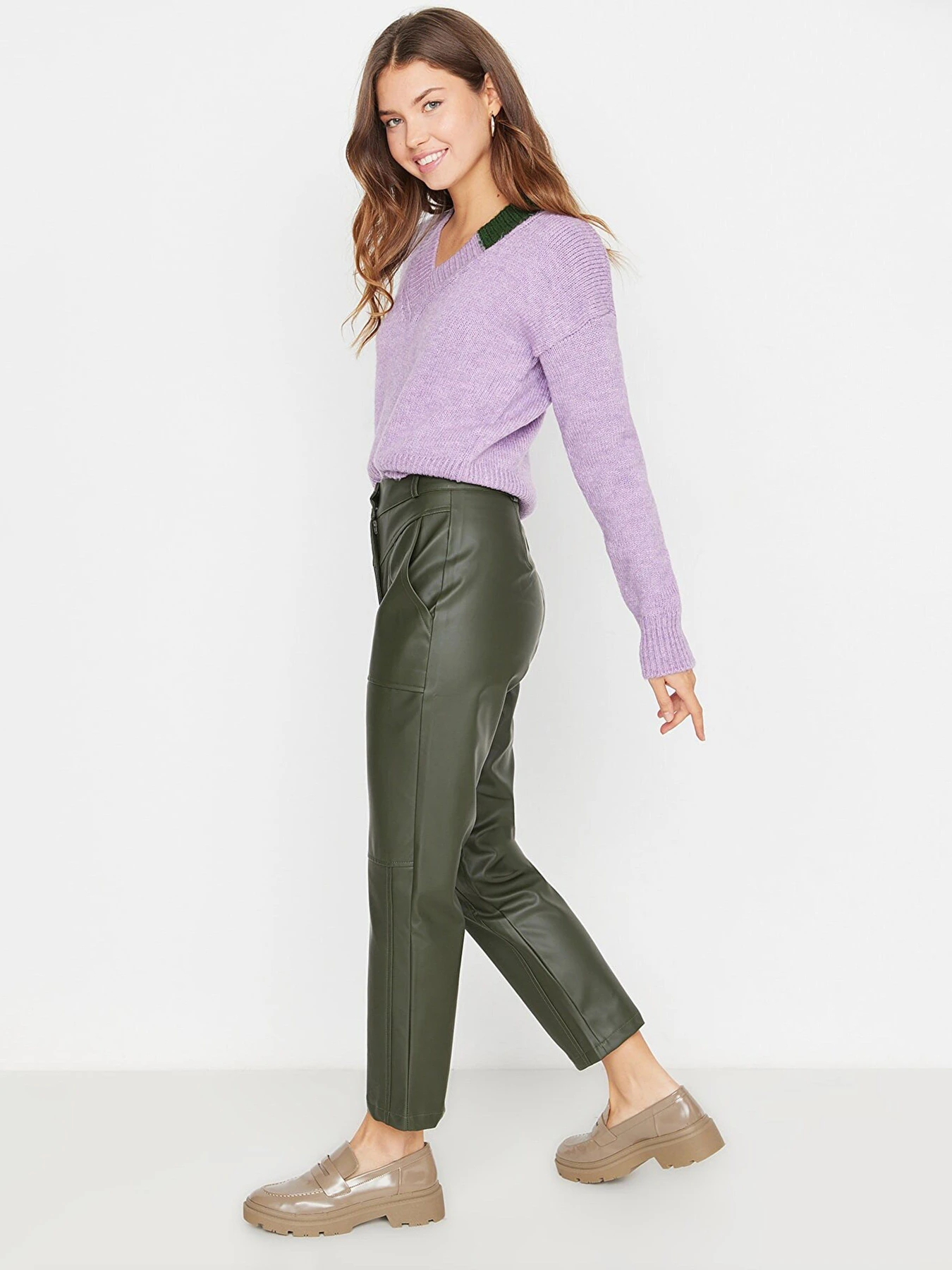 Штани Trendyol модель TWOAW22PL0347/Acik Haki Штани Trendyol модель TWOAW22PL0347/Acik Haki Фото