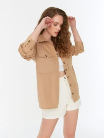 Рубашки Trendyol модель TWOSS22GO0730/Bej Фото