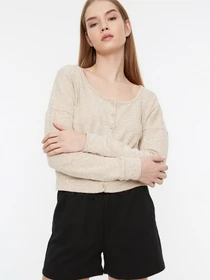 Свитры и кардиганы Trendyol модель TWOAW22HI0716/Bej Фото