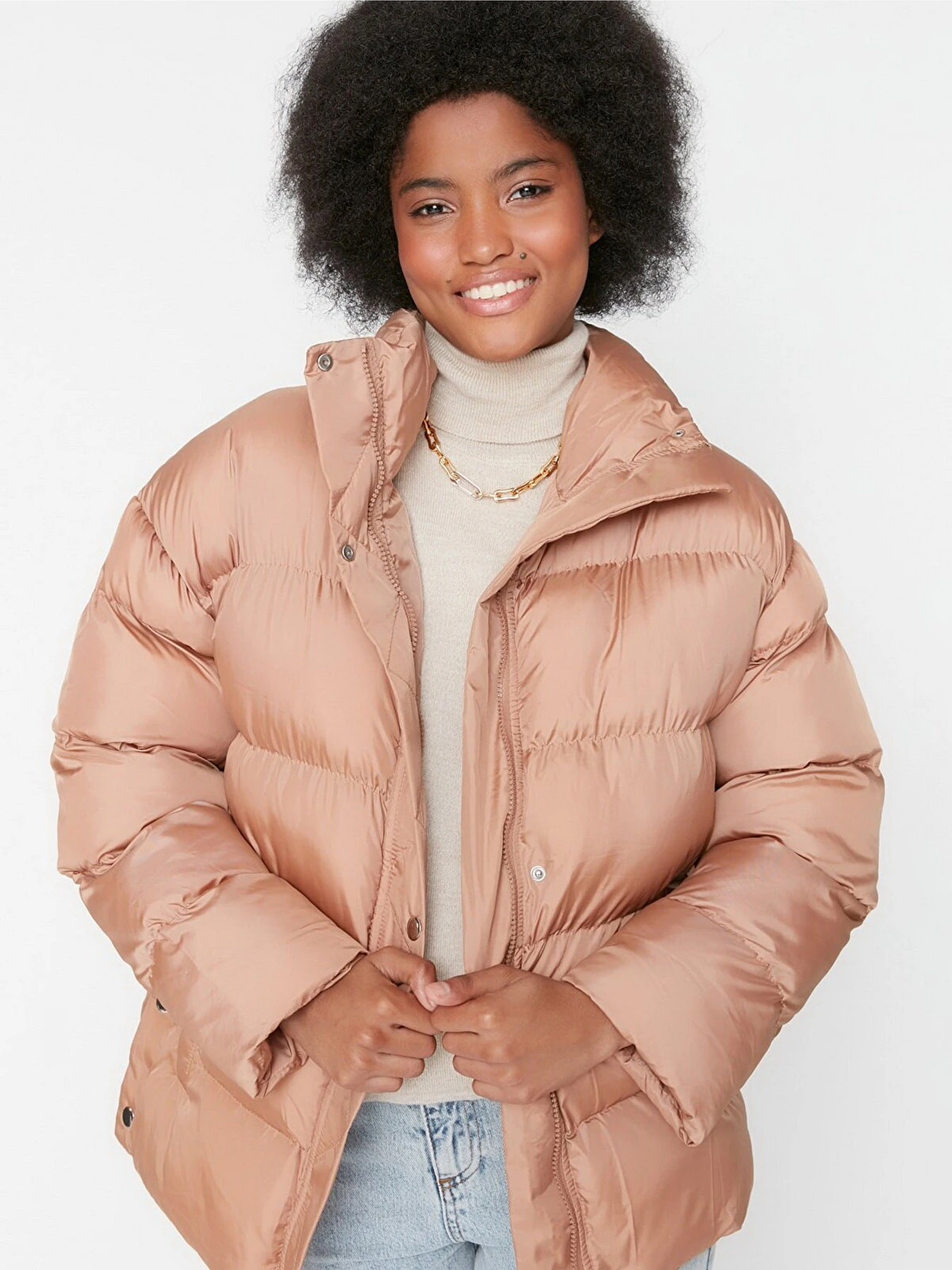 Куртки и дубленки Trendyol модель TWOAW23MO00195/Camel Фото